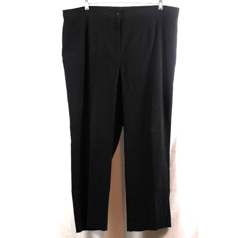 Notations Black Women's Dress Pant Front Zip Closure 2X 055
